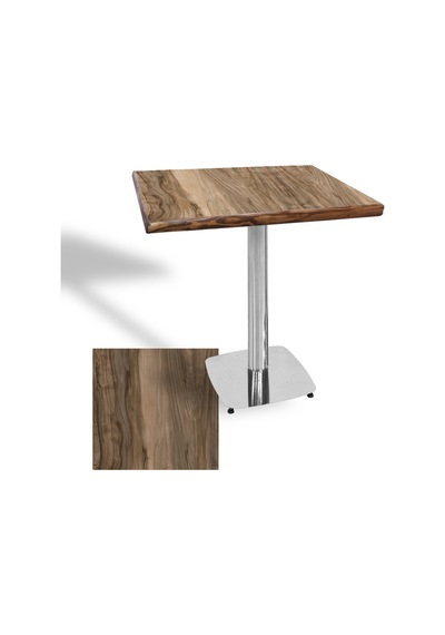 Tokyo Masif Kenar Laminat Kare Masa 80x80 Kromnikel - Indiana Wood Çok Renkli