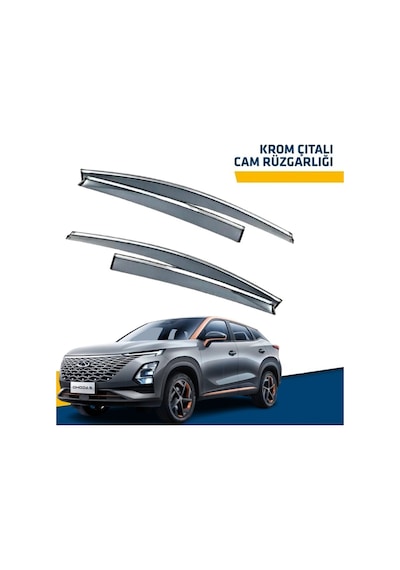 Chery Omoda 5 Mügen Cam Rüzgarlığı Kromlu Rüzgarlık Paslanmaz Nikelajlı 2023 Sonrası 4lü Yeni Ürün