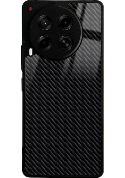 Tecno Camon 30 Carbon Tasarımlı Glossy Telefon Kılıfı Siyah