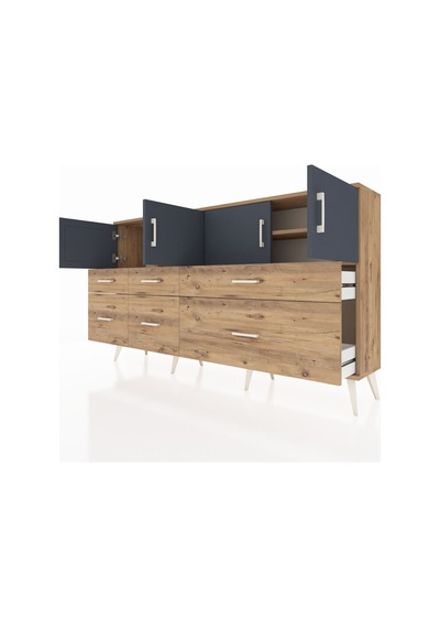 Arges Konsol 4 Raflı 6 Çekmeceli 4 Kapaklı 176x30x99 Çam-antrasit/çam Antrasıt/atlas Çam - Atlas Çam Arges Konsol 4 Raflı 6 Çekmeceli 4 Kapaklı 176x30x99 Çam-antrasit/çam Antrasıt/atlas Çam - Atlas Çam