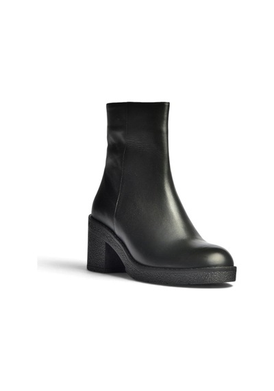Fox Shoes Z667051103 Siyah Hakiki Deri Kalın Topuklu Kadın Bot