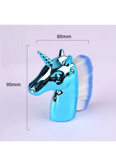 Mavi Unicorn Manikür Toz Fırçası Allık Ve Makyaj Fırçası