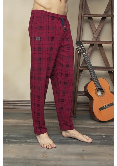 Kly 152 Tek Alt Likralı Ekoseli Çok Rahat Pijama Alt