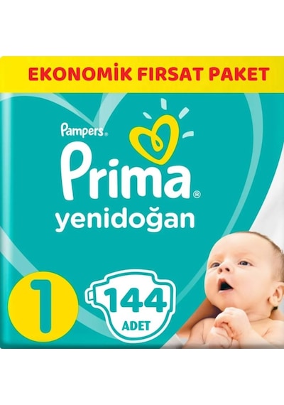 Prima Pampers Aktif Bebek Bezi 1 Numara Yenidoğan Ekonomik Fırsat Paketi 144 Adet
