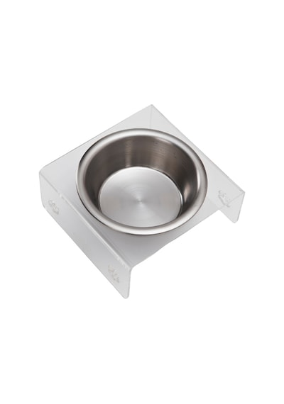 Petmagic Akrilik Çelik Kase Tekli Evcil Hayvan Kedi Ve Mini Irk Köpek Mama Kabı-şeffaf