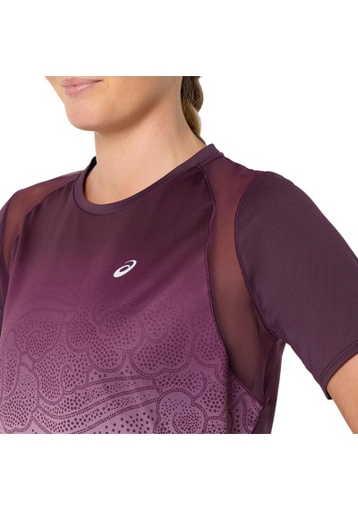 Asics Road Fade Ss Top Kadın Dark Aubergine/black Kısa Kollu Tshirt 2012d420-501