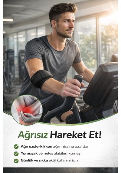 Epikondilit Bandajı Tenisçi & Golfçü Dirseği İçin Ayarlanabilir Destek Siyah