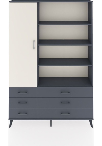 Arges Dolap 8 Raflı 6 Çekmeceli Tek Kapaklı 132x30x195 Antrasit-aytaşı/antrasit Aytası/antrasıt Arges Dolap 8 Raflı 6 Çekmeceli Tek Kapaklı 132x30x195 Antrasit-aytaşı/antrasit Aytası/antrasıt