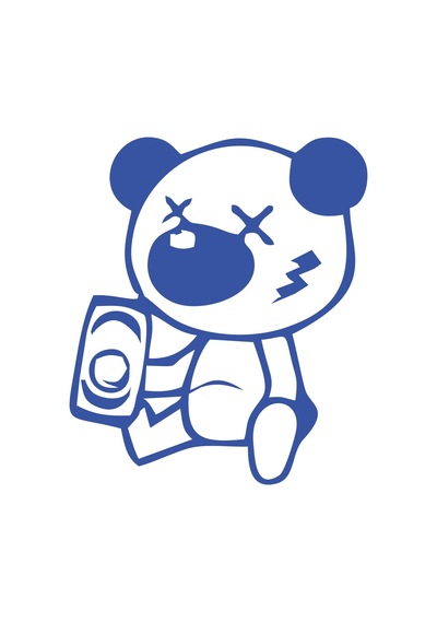 Sarhoş Panda Sticker 17x17 Cm Mavi