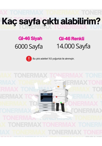 Canon Gı-46  Uyumlu Mürekkep Siyah / Canon Maxify Gx4040 / Gx6040 / Gx6050 / Gx7040 / Gx7050 / Gx7055