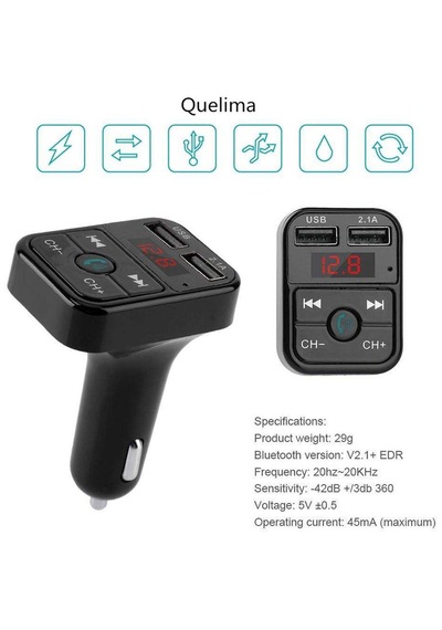 Suntek Kablosuz Carfm Verici Desteği Tf Kart Çift Usb Siyah