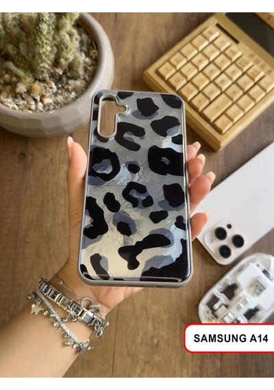 Samsung Galaxy A14 Uyumlu Lüks Leopar Desenli Silikon Telefon Kılıfı Çok Renkli