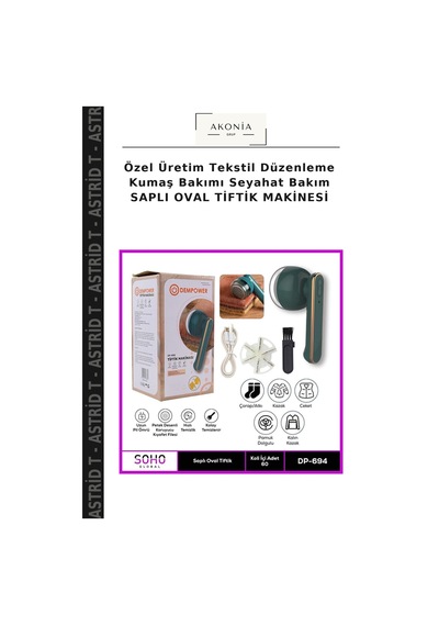 Özel Üretim Tekstil Düzenleme Kumaş Bakımı Seyahat Bakım Saplı Oval Tiftik Makinesi