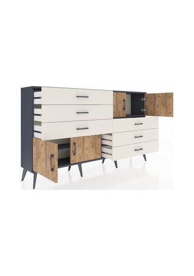 Arges Konsol 2 Raflı 6 Çekmeceli 4 Kapaklı 176x30x99 Antrasit-çam/aytaşı Atlas Çam/aytası - Antrasıt Arges Konsol 2 Raflı 6 Çekmeceli 4 Kapaklı 176x30x99 Antrasit-çam/aytaşı Atlas Çam/aytası - Antrasıt