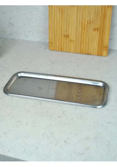 Paslanmaz Çelik Sunum Tepsisi Pastane Tepsi 33cm X 13 Cm