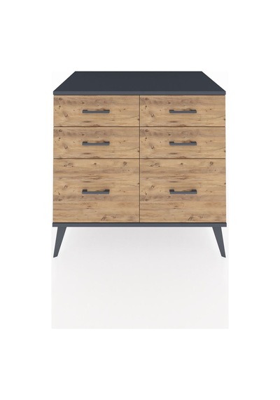 Kronos Şifonyer 6 Çekmeceli 88x59x80 Antrasit-antrasit/çam Antrasit/çam