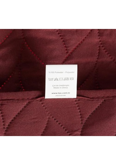 Taç Glory Kendinden Desenli%100 Polyester Yatak Örtüsü Seti, Bordo, Tek Kişilik Çok Renkli