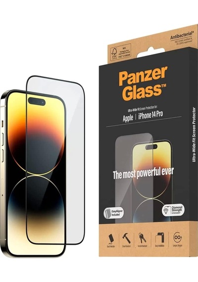 PanzerGlass™ Clear Glass Ekran Koruyucu Apple Uyumlu iPhone 14 Pro için - Tam ekran korumalı