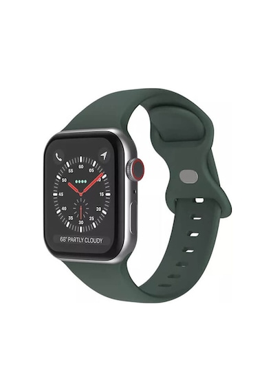 Wozlo Apple Uyumlu  Watch 1, 2, 3, 4, 5, 6, 7, 8, Se Silikon Kordon Kayış - M-l Beden 42/44/45mm - Haki