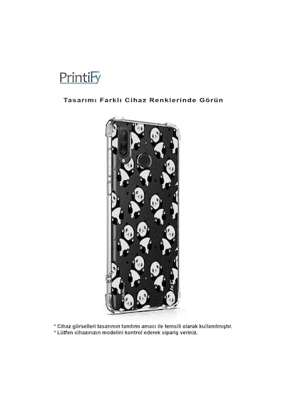 Xiaomi Mi 12 Pro Uyumlu Köşe Korumalı Antişok Kapak Panda Tasarımlı Şeffaf Kılıf