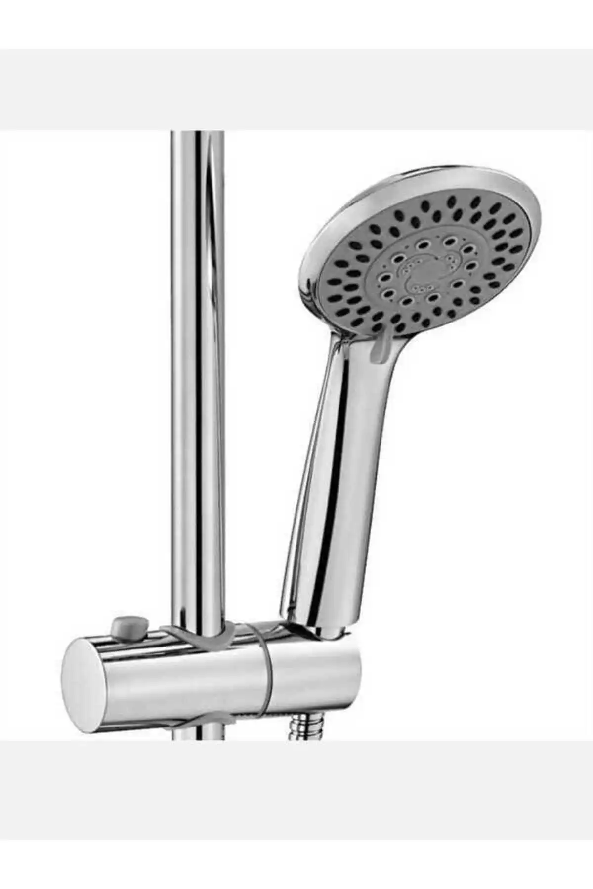 Sürgülü Ve Ayarlanabilir 3 Modlu Metal Duş Başlığı Fonksiyonel Tasarım Açık Gri