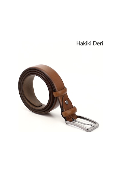 Gönderi(R) Gönderi R Taba Antik Hakiki Deri 3,5 Cm Klasik Kemer Taba