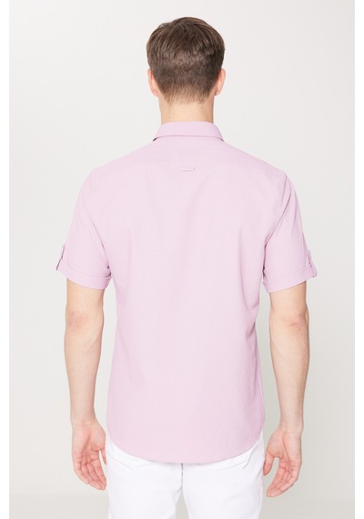AC&Co / Altınyıldız Classics Erkek Lıla Slim Fit Dar Kesim Gizli Düğme Yaka Kısa Kollu Gömlek Lila AC&Co / Altınyıldız Classics Erkek Lıla Slim Fit Dar Kesim Gizli Düğme Yaka Kısa Kollu Gömlek Lila