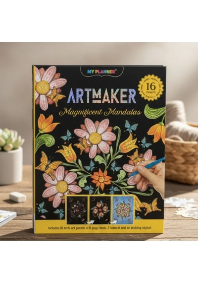 Artmaker Magnificent Mandalas Kazımalı Boyama Seti 16 Panel, Şablon Ve Kalemli Mandala Scratch Art Kit Yeşil Artmaker Magnificent Mandalas Kazımalı Boyama Seti 16 Panel, Şablon Ve Kalemli Mandala Scratch Art Kit Yeşil