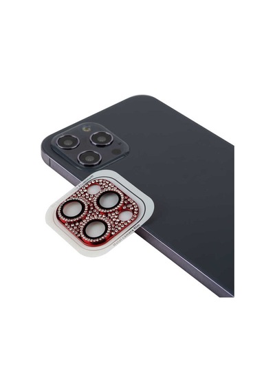 İphone 12 Pro Uyumlu Kamera Koruyucu-kırmızı Kırmızı