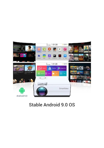 T01-a Akıllı Projektör Mini Profesyonel 4d Keystone Android Wifi 1080p 4k Led Projektör Ev Sineması