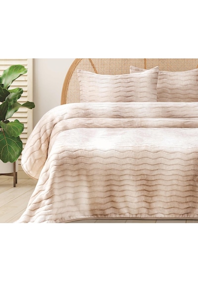 Merinos Dream Home 3 Parça Battaniye Seti Krem Krem