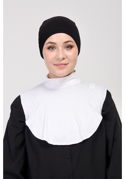 Manolyaşal İslamic Hijab Düz Balıkçı Yakalı Kurtarıcı Boyunluk Beyaz