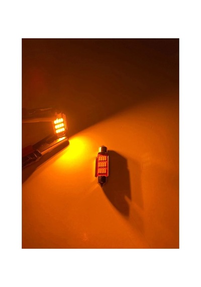 Canbus Turuncu Sofit Led Ampul Araç Içi Aydınlatma Ve Plaka Aydınlatma 41mm Turuncu Sofit