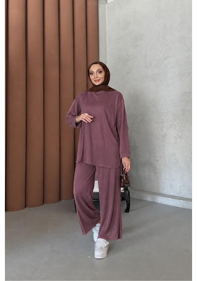 Riella Butik Ravel Tesettür Takım Mürdüm