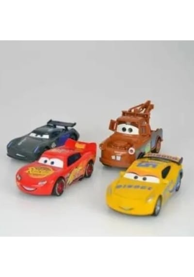 Metal Cars Şimşek Mcqueen Mater Oyuncak Arabalar 4'lü Set