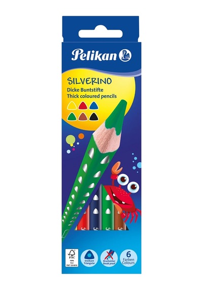 Pelikan Kuru Boya Kalemi Silverino Jumbo Üçgen 6 Lı 700610 Diğer