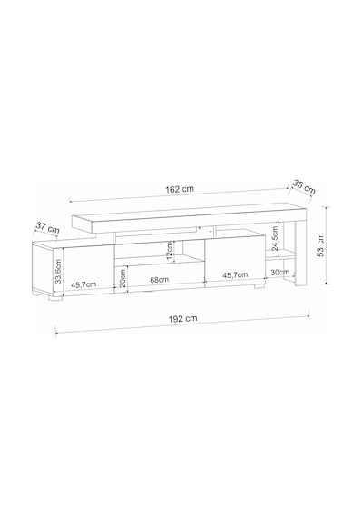 T0014 Led Işıklı Tv Sehpası - Traverten Traverten