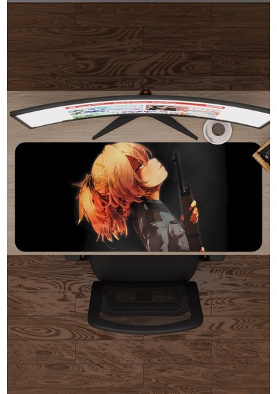 Youjo Senki Kaymaz Dikişli Kauçuk Oyuncu Mousepad V3 - 90x40 Xxl Gaming Mouse Pad Fare Altlığı