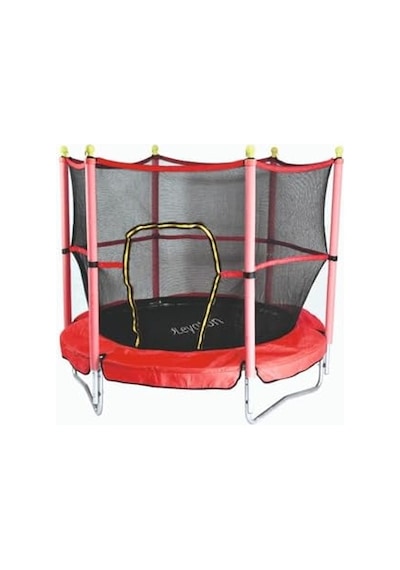 Çocuk Trambolini Fileli Korumalı 152 Cm, Kırmızı