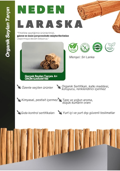 Organik Seylon - Seylan Çubuk Tarçın 75g- Organic Ceylon Cinnamon Sticks 75g Cam