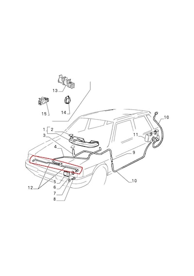 Fiat Uno 70 Far Yıkama Fıskiye Hortum Seti Valfli 7643955