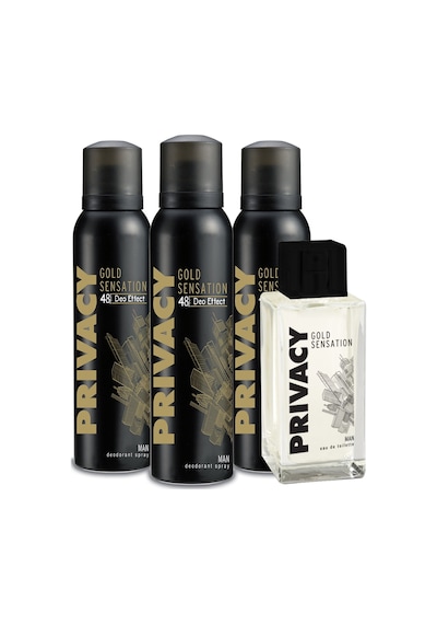 Privacy Gold Sensation Erkek Parfüm EDT 100 ML + Gold Sensation Erkek Sprey Deodorant 3 x 150 ML