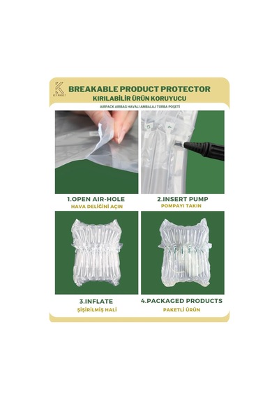 Airpack Ambalaj Torbası Airbag Havalı Poşet Dayanıklı Paketleme 100'lü 30 x 30 CM