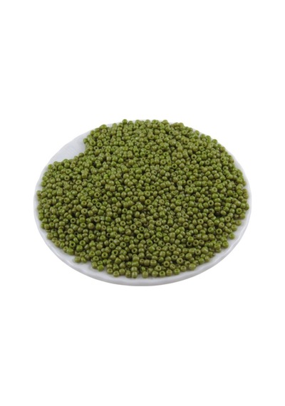 08 Kum Boncuk Pastel Koyu Yeşil 3 Mm 100 Gr 6000 Adet