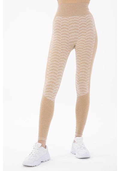Maraton Active Slimfit Kadın Koşu Bejmelanj Tayt 812117-bejmelanj
