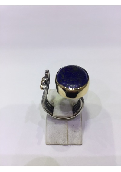 Lapis Lazuli Taşlı Gümüş Yüzük 925 Ayar Doğal Taş - 200423144