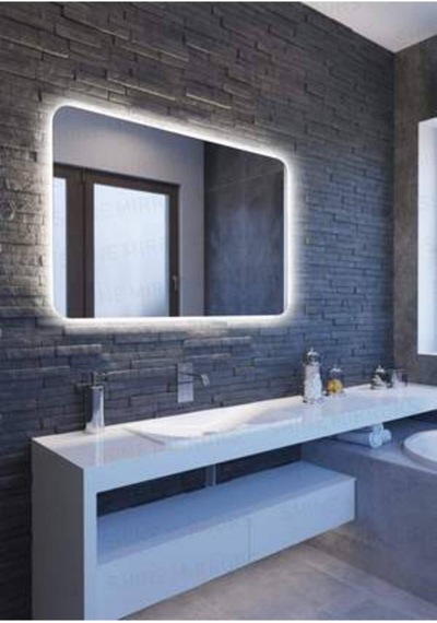 80x120 Cm Beyaz Ledli  Banyo Aynası Tuvalet Aynası