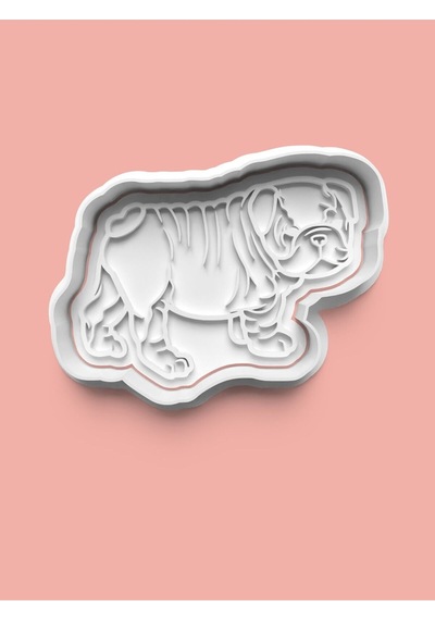 English Bulldog Köpek Figürü Kurabiye Kalıbı Ve Şeker Hamuru Kalıbı