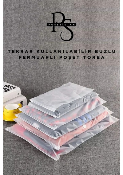 Valiz Ve Dolap Içi Düzenleyici Buzlu Fermuarlı Poşet Torba 10 Adet 15 Cm X 10 Cm Buzlu Şeffaf 15 X 1
