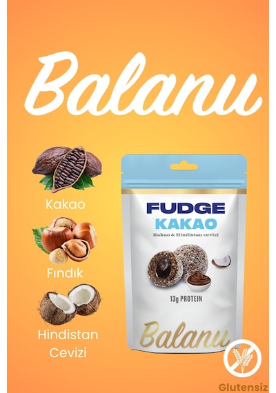 Fudge Hindistan Cevizi Kaplı Kakaolu Meyve Topları 110gr X3 Adet